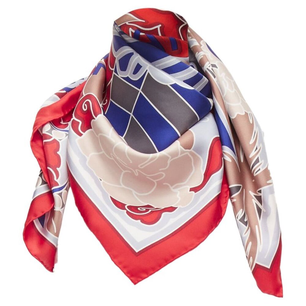 Chanel Silk Lion Statue Square Scarf